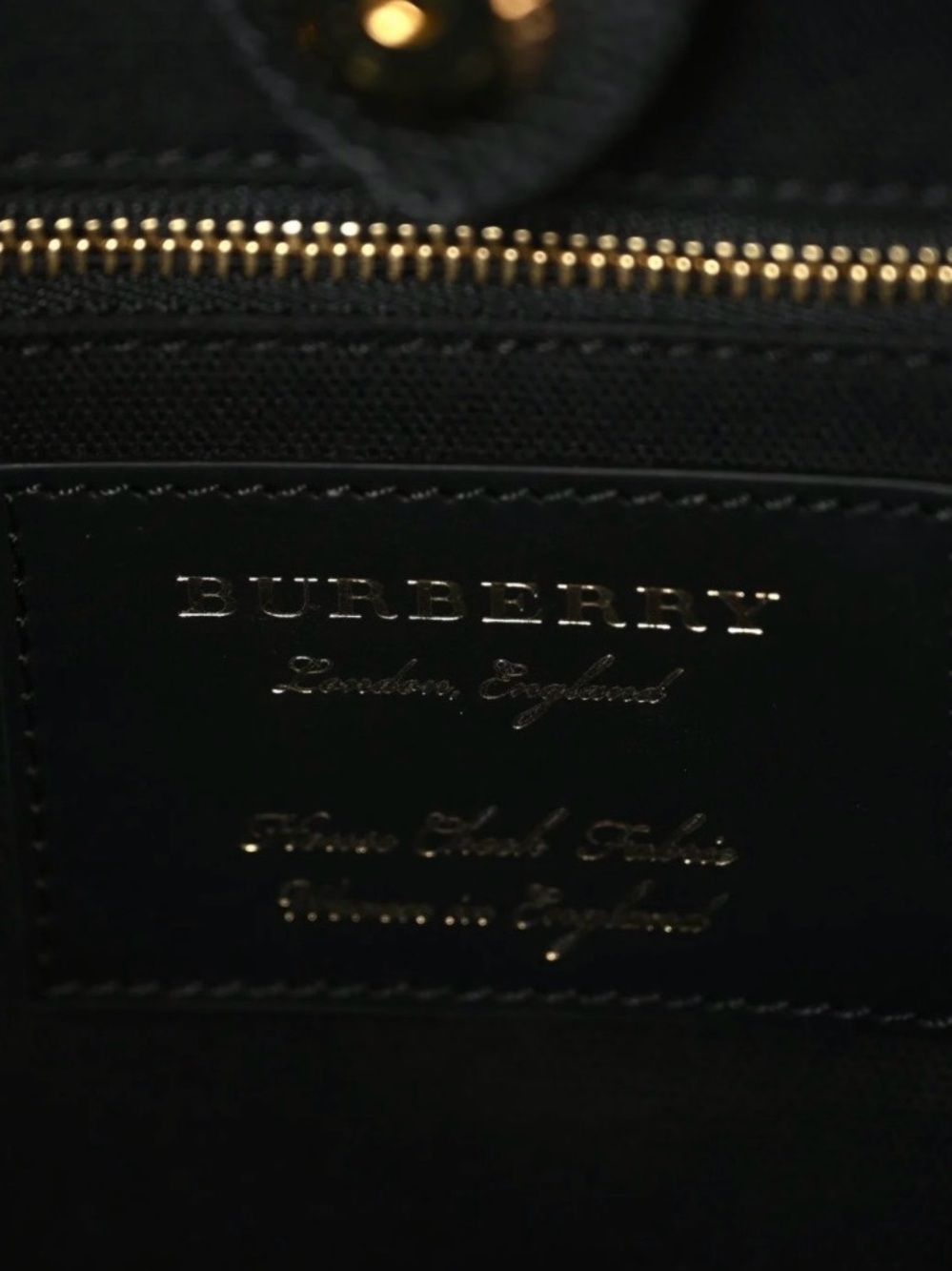 Burberry Black Leather Satchel with Gold Hardware - Picture 15 of 16